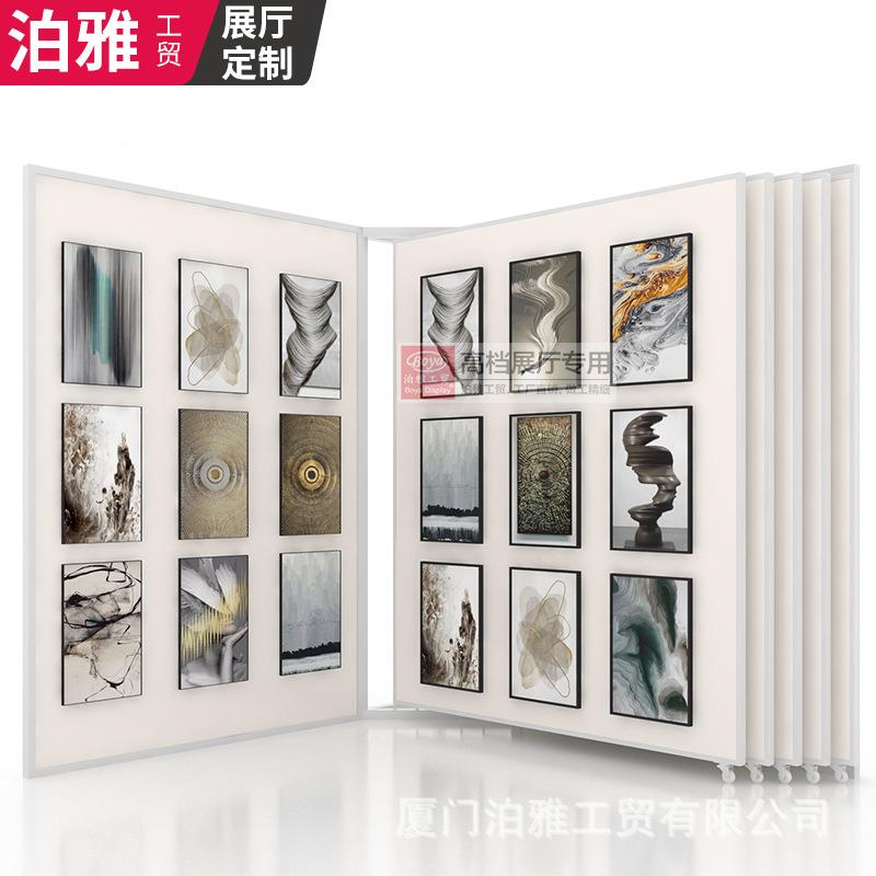 书画展示面架挂画油画能作品示架多功立式书法画PFA展展架子双翻