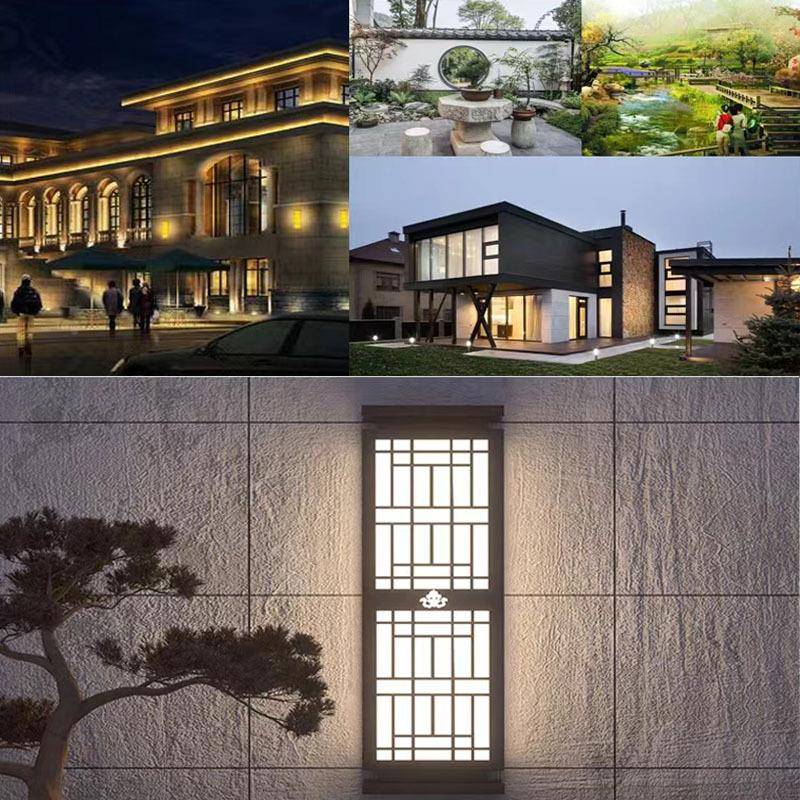过黑色leSYTD-BD0d户外太阳能壁灯亚克道力透光廊长方形防水墙门
