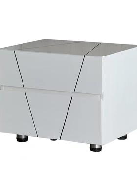 床头柜头简约现代网红卧室QLS储物纳白色钢琴烤纳漆床柜收床边柜