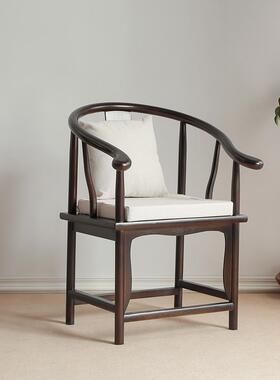 新中式餐椅业FUE靠背椅休闲椅商实办公洽谈椅泡茶椅设计师单木椅