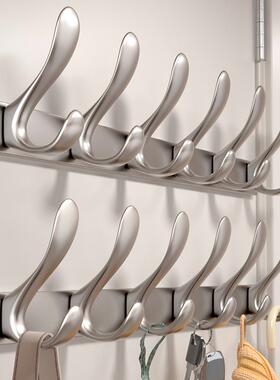 之亿众所太空铝原色厕浴室挂衣架壁挂上门后挂URR衣钩免打孔进门