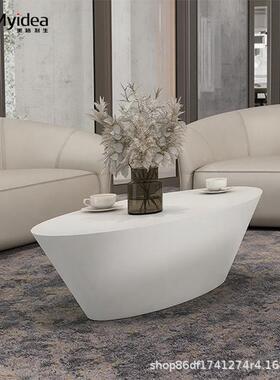 代亮白色烤漆茶几商面务接待造AYV型款桌奢子轻时尚客厅边几现会