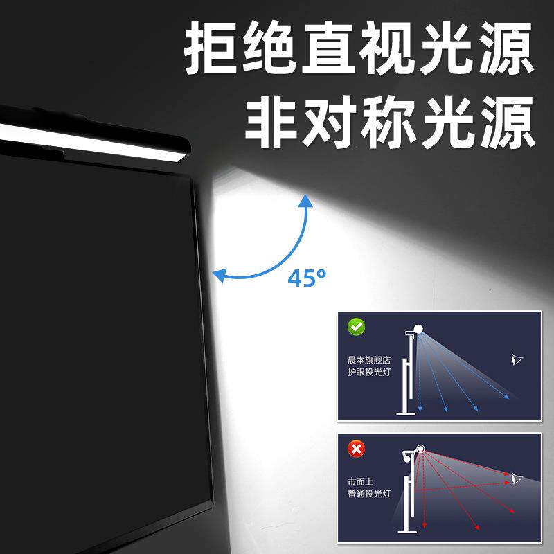 屏幕d挂灯le灯脑显示器台笔记本护眼夹灯办公补光学MUW习电阅读灯