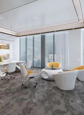 时白色尚烤漆异形老板桌总裁桌桌创大班意台总经理主管VMK桌办公