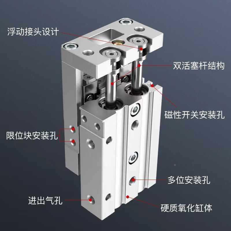 MXS滑X台气缸M0S6/8/12/1625L-20-30-41460-5-75/-100AS