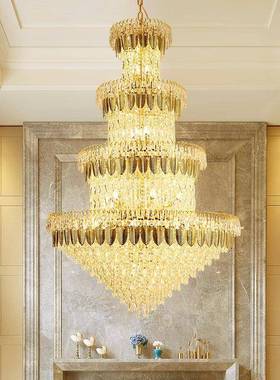 2大025新款家用灯轻奢别墅49465复气式楼水梯大欧式酒店堂晶大吊灯