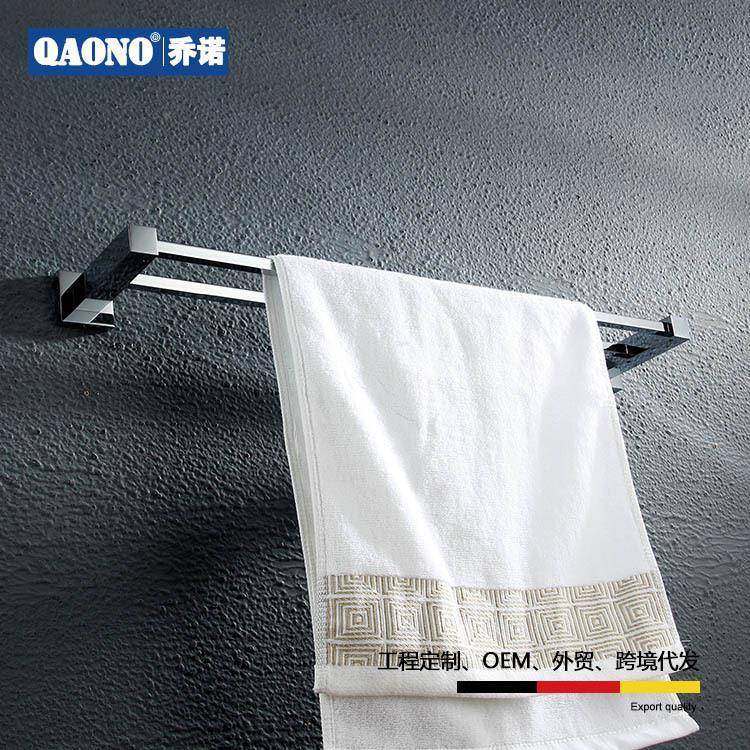 浴室酒毛巾双杆置销物架全铜CFZ金挂件方形铬色店工程五厂家直251