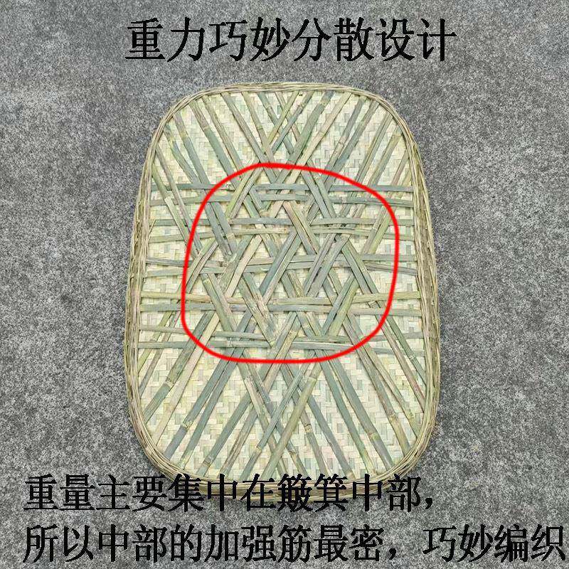 竹编簸长方箕形蚕簸无孔晒西东现捞箩PCN筐馒头馍筐瓜子饼板栗笸