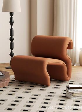 设计师NNU创意家用卧室简约客厅网休闲沙发形躺单椅人异红懒人沙