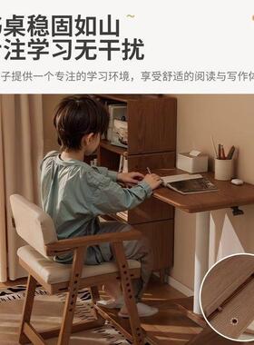 移动升降桌站立式办公学习45411书桌实木胡电木桌脑桌子可升桃降