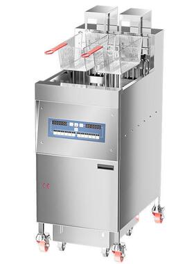 双缸筛电炸炉商滤用三四槽带油电热容量自ZOP大动升降油炸机工厂