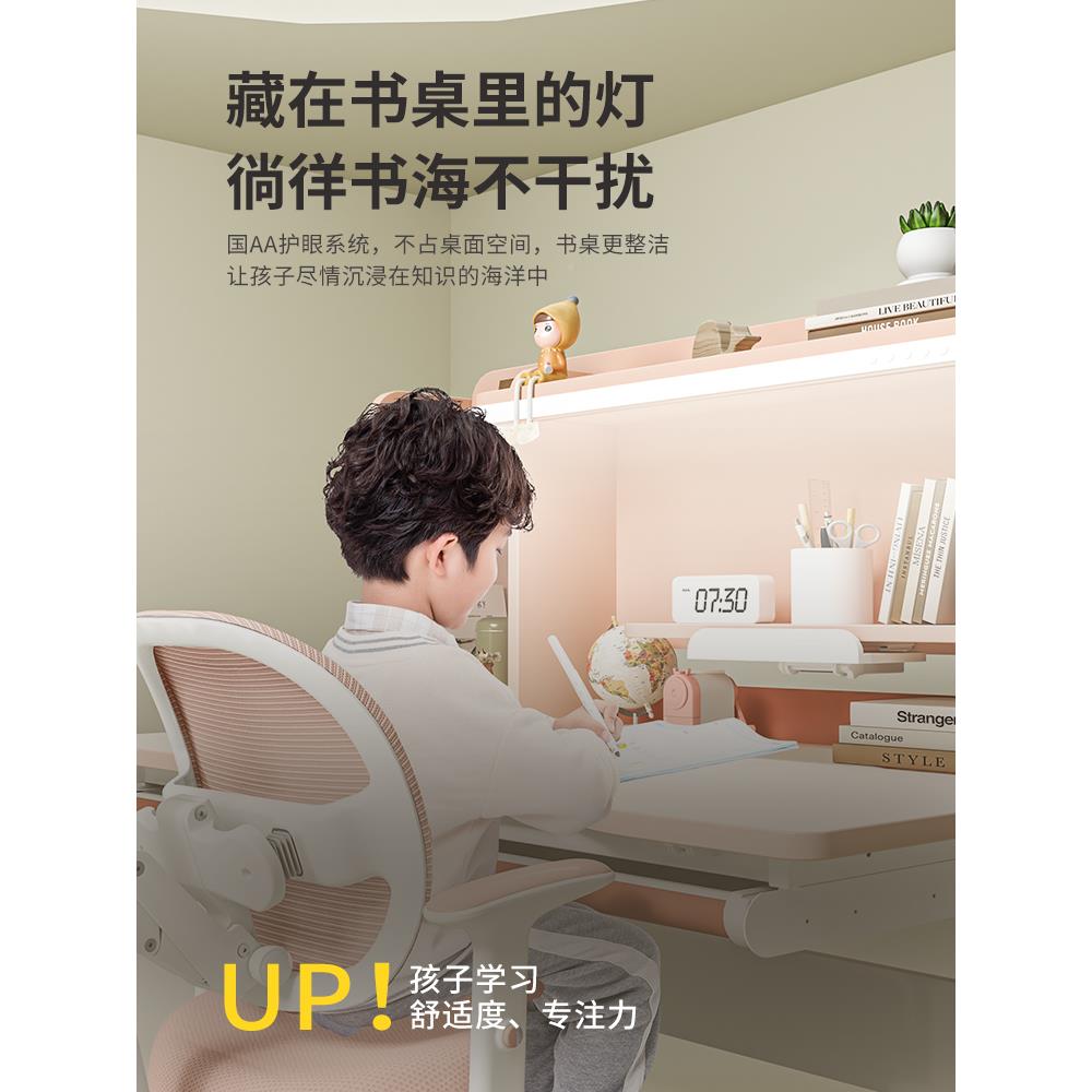 大贯儿学童习桌小学XPT生家用满实木写字桌升降书桌矫正坐可姿桌