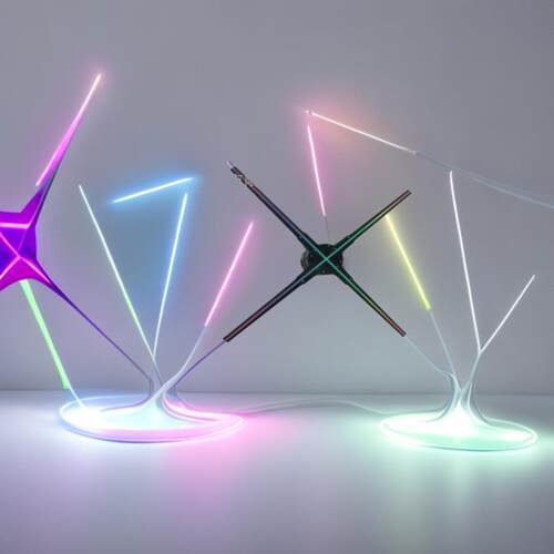 45cmLED高亮裸眼风扇屏3d全息风扇广告机立体动画全息投影led风扇