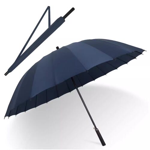 DZ24骨长柄雨伞男士大号自动加固暴雨结实抗风黑色商务定制直杆伞