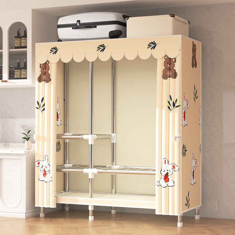 立构宿舍出租房简易单人布衣柜卧室家用结实耐用组装全钢架衣橱小