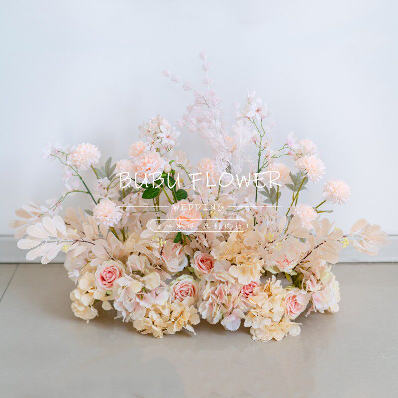 地排花路引婚庆道具农村院子舞台场景布置绢花假花背景装饰花排