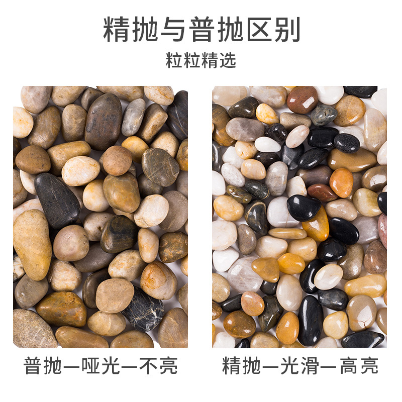 鹅卵石铺地造景大号小白石子路鱼缸庭院黑色雨花石彩色鹅暖石石头