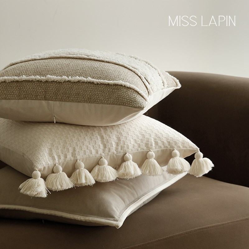 澜品 自然野奢风侘寂民宿手工流苏抱枕MISSLPIN客厅腰枕沙发靠枕