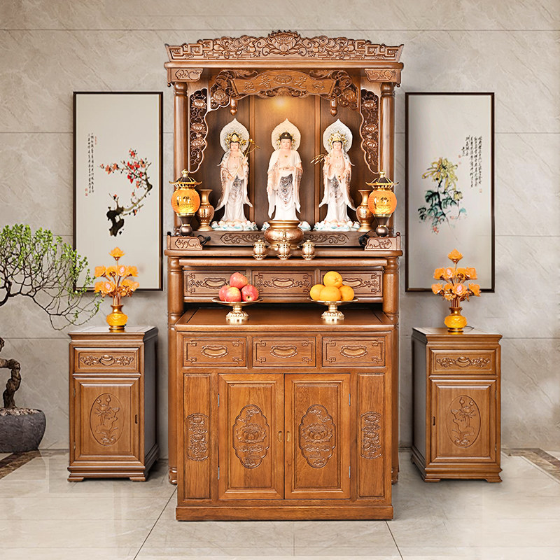 黄花梨实木佛龛佛台供台佛柜佛桌供桌神龛神台家用客厅中式雕花