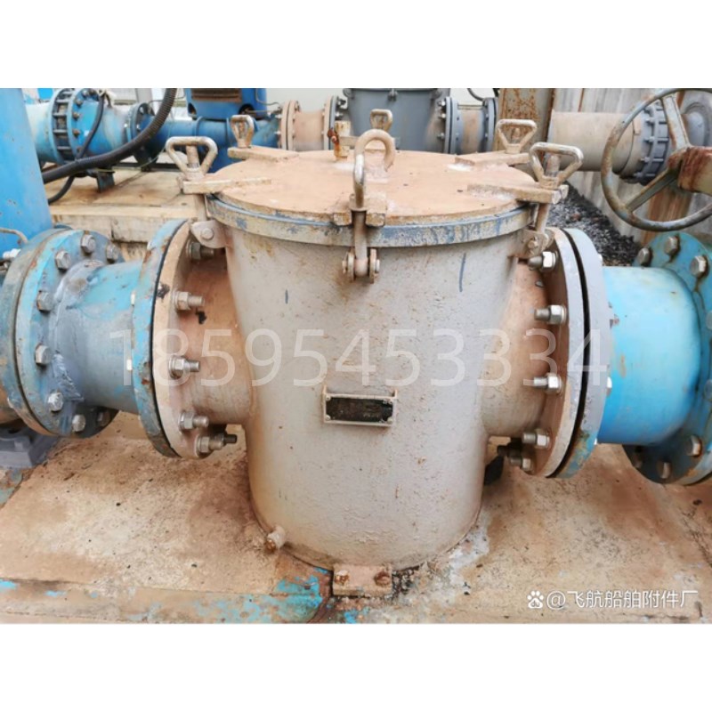 船用海水粗滤器不锈钢材质吸入海水直通篮式过滤器海水过滤器滤网