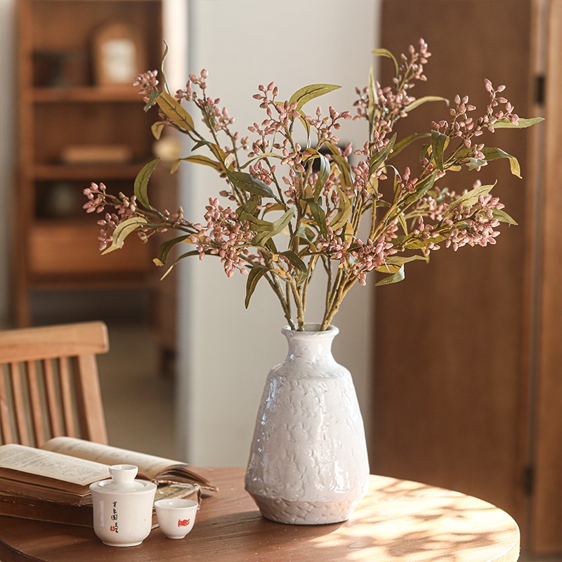 尤加利果仿真花高级感逼真假花装饰花仿真果复古摆件客厅玄关摆设