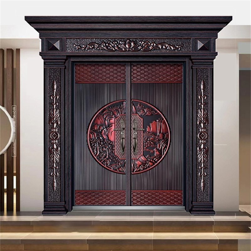 别墅门铸铝装甲门家用防盗门对开 门双门自建房大门入户定制