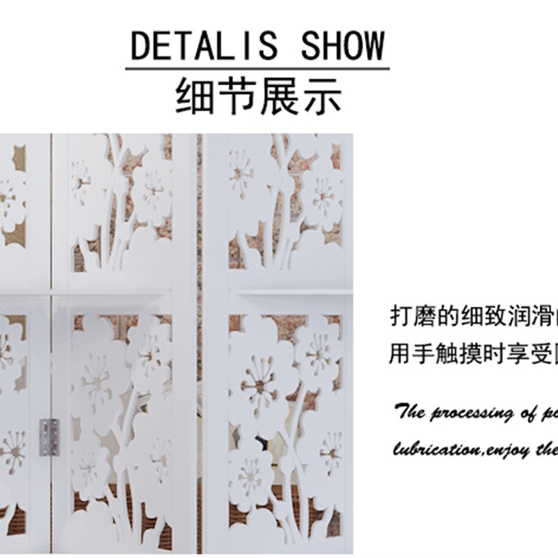 屏风隔断时尚玄关白色折屏雕花客厅卧室酒店简约现代镂空折叠移动