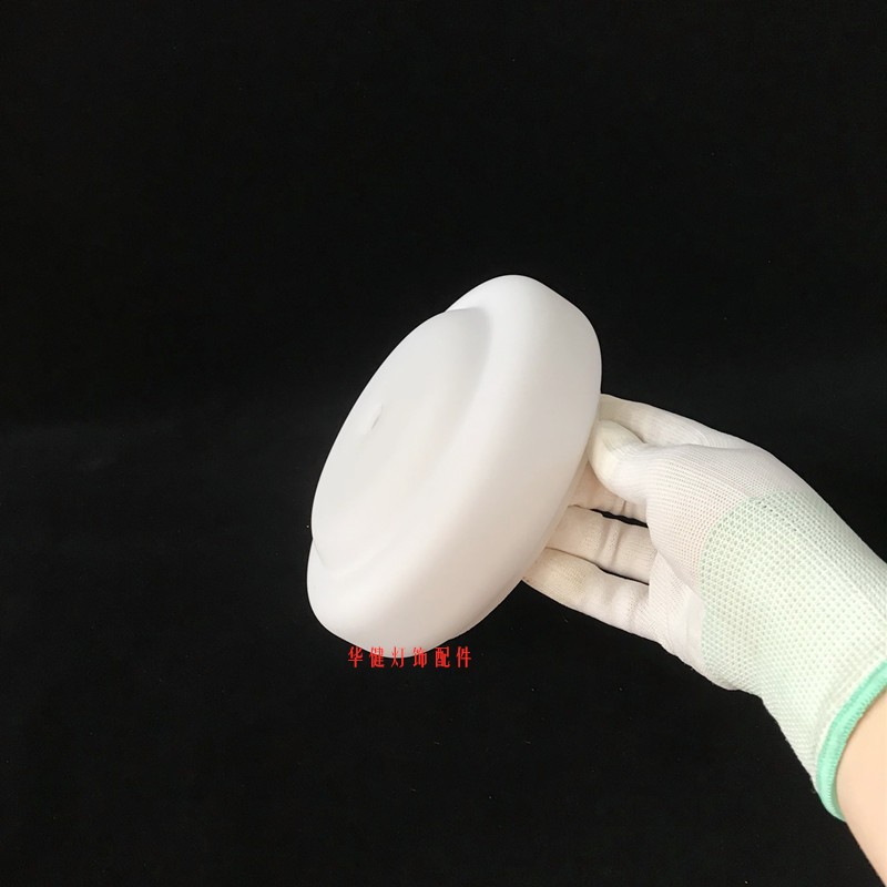 奶白磨砂双层小孔玻璃灯罩配件后现代吊灯欧式吊灯圆形玻璃底罩配