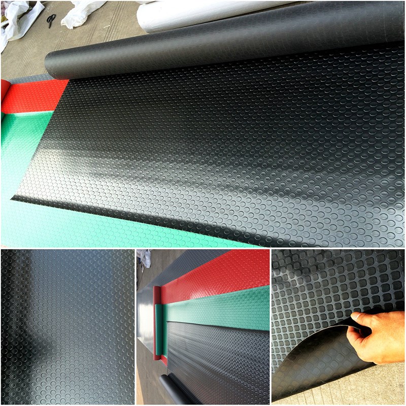 加厚黑色铜钱人字形防滑垫 pvc防水地垫厂房车间满铺塑料橡胶地毯