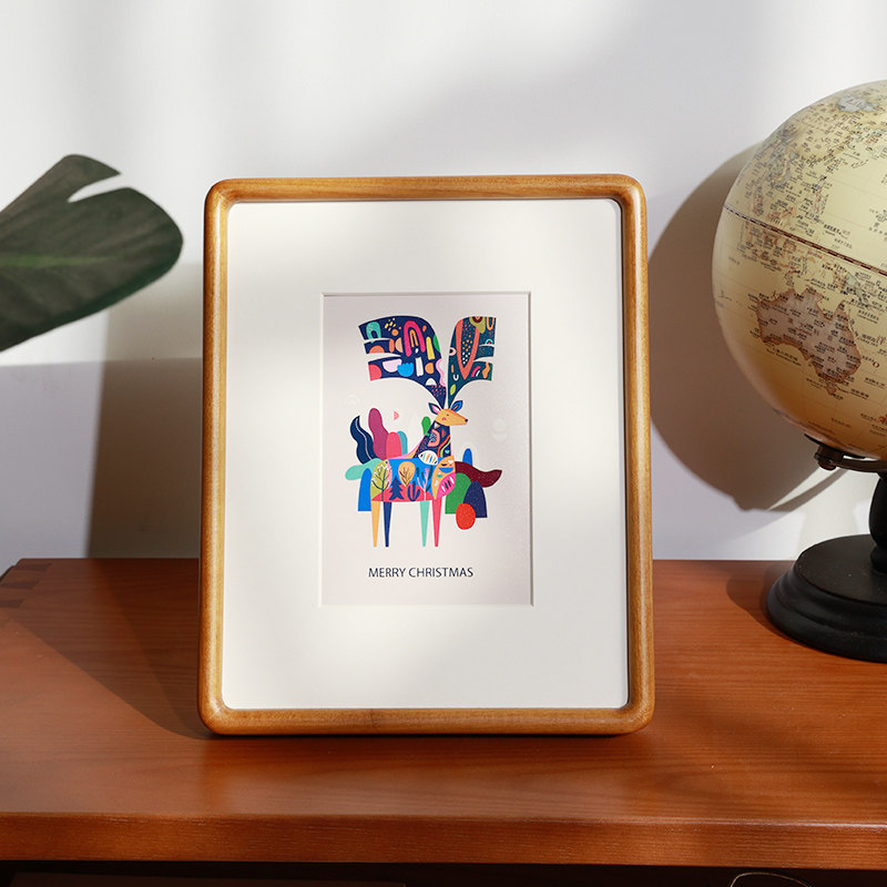 黑胡桃10寸实木相框摆台高级感6寸a4摆件8原木画框装裱木质洗照片