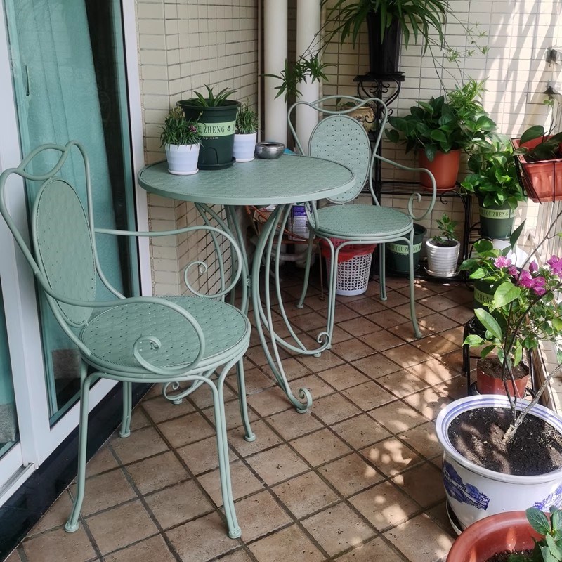 阳台铁艺桌椅套件休闲桌椅简约奶茶店咖啡桌椅户外庭院铁艺露台椅