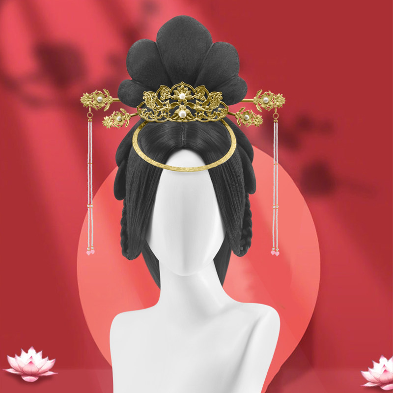唐风古风汉服假发套全头套cos造型假发整顶万用少女假毛一体式