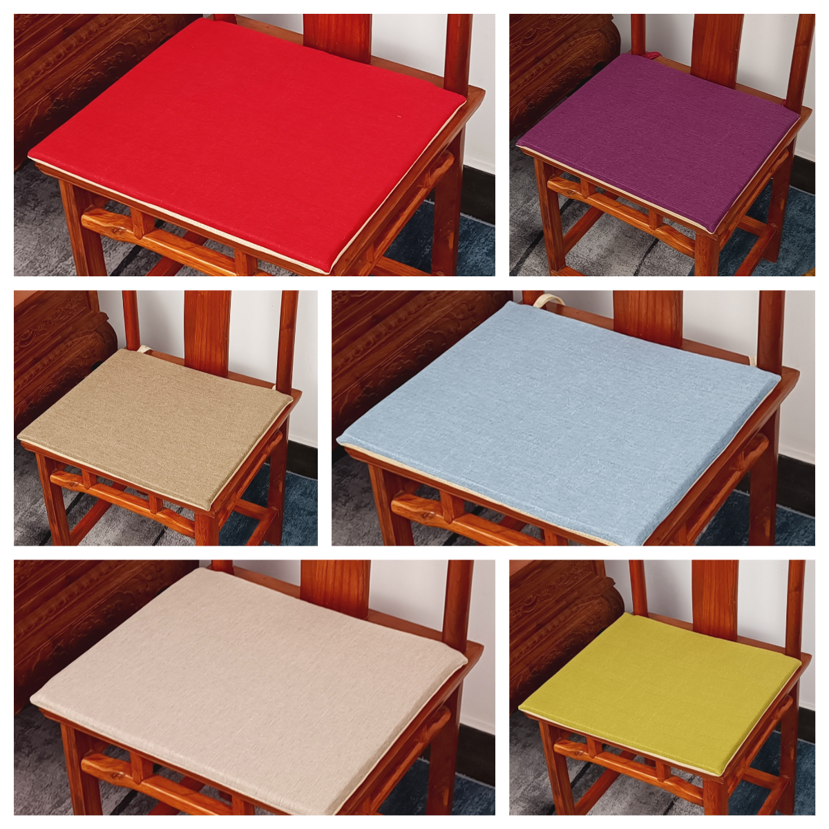 新中式红木椅子坐垫仿古典家具座垫款餐椅定制薄实木防滑垫垫圈椅