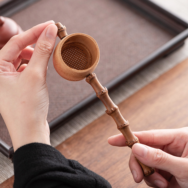 天然竹节茶滤茶漏茶叶过滤组器家用功夫茶具茶道滤茶器醒茶器茶隔