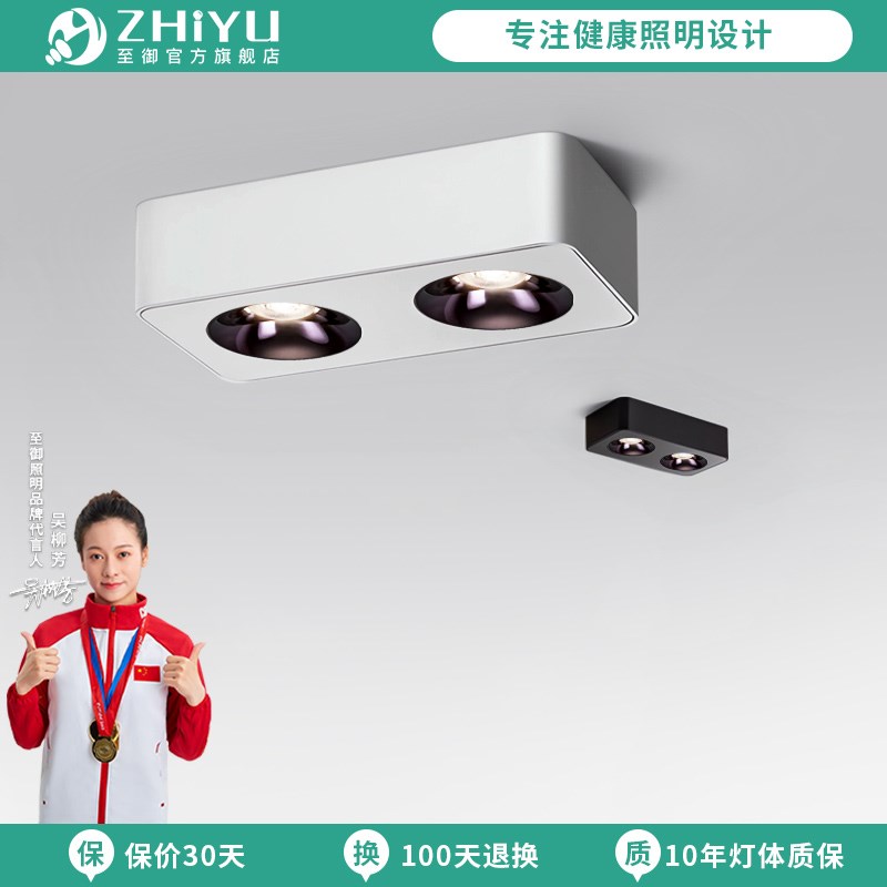 至御薄款双头明装射灯cob无主灯客厅卧室书房天花盒子斗胆灯040