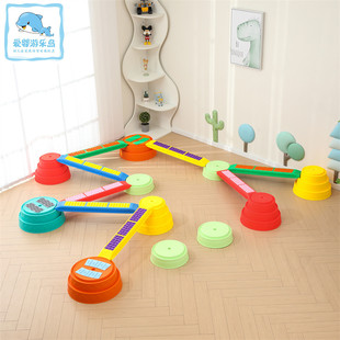 感统训练器材儿童独木桥平衡木室内家用 脚踩触觉平衡板过河石