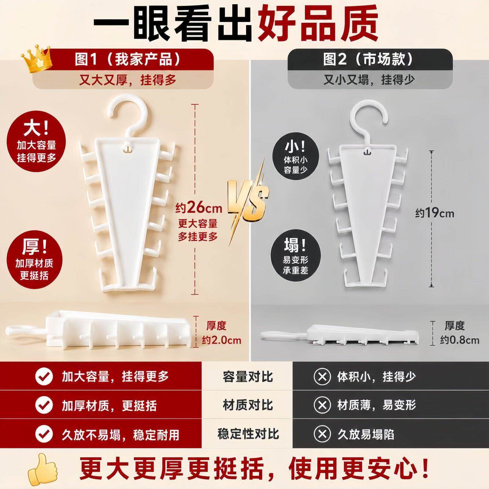 衣橱挂钩V型双收纳架家用加厚旋转一钩多挂免压多挤边能衣帽功挂