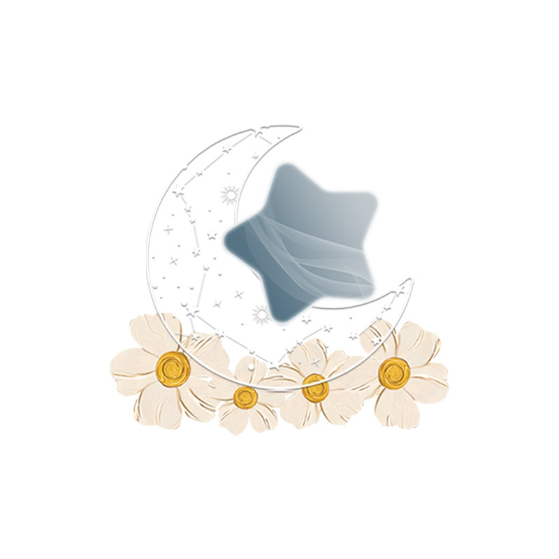 月亮星星儿童房装饰画led灯2026新款奶油墙壁画风卧室背景墙壁发