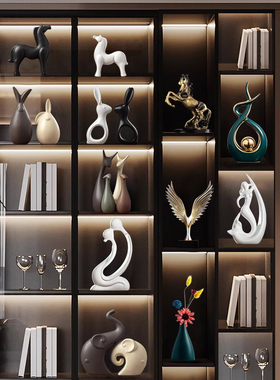 创意家居乔迁摆件装饰品客厅电视柜玻璃酒柜办公室玄关陶瓷工艺品