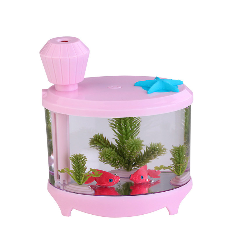 鱼缸灯空气加湿器USB迷你学生宿舍创意内配小鱼小型静音氧吧包邮