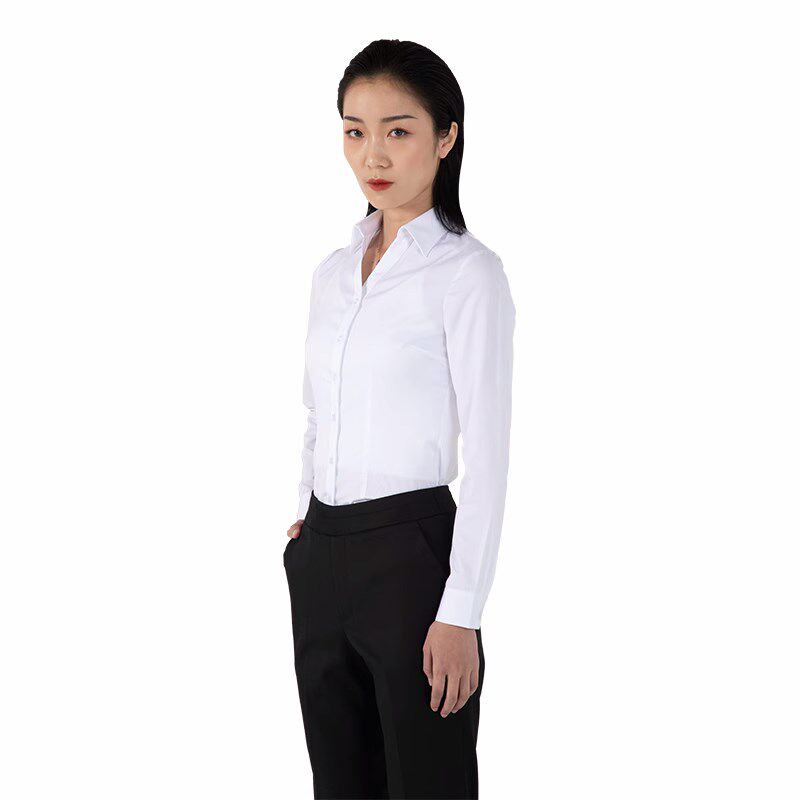 JTO九唐2023新款奔驰女士长袖白衬衫4S店销售V领女衬衣工服职业装