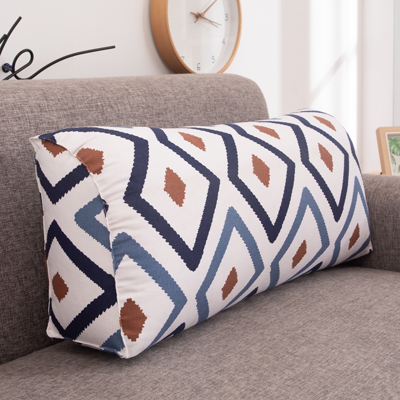 沙发靠垫 实木三角靠背腰靠枕床头客厅大号单人双人三人可定制