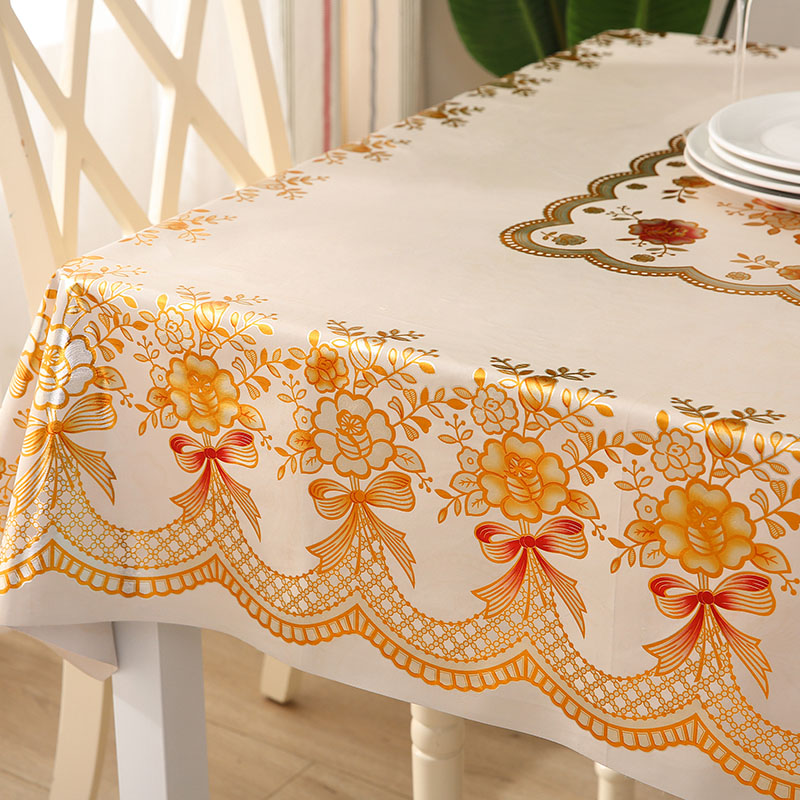 桌布防水防油防烫免洗正方形餐桌布家用塑料桌垫茶几布八仙桌桌布