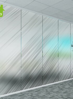 几何线条办公室静电玻璃贴纸磨砂透明贴膜简约灰色公司会议室防晒