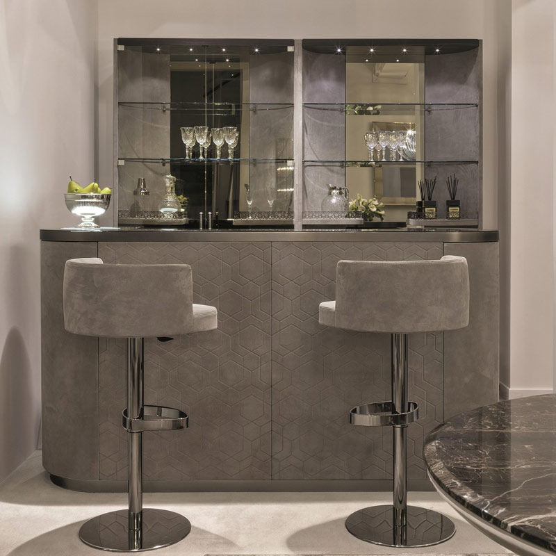 家用高脚吧椅不锈钢轻奢可旋转带升降功能款中古吧台椅多色可定制