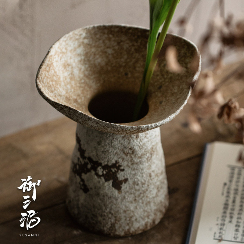 新中式高级感复古陶罐侘寂风摆件创意干花插花水培陶瓷花艺花瓶,家居饰品,家饰软装搭配套装,淘宝优惠券,粉丝福利购,淘宝优惠卷