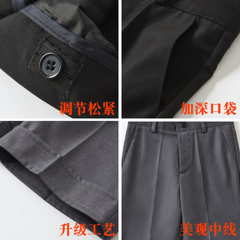 男童裤子儿童高级礼服黑色西装短裤夏毕业演出服毕业装学生西装裤