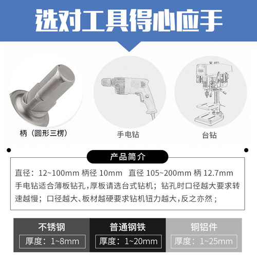 不锈钢硬质合金开孔器超硬金属玻璃混凝土打孔扩孔钻头15mm-50mm