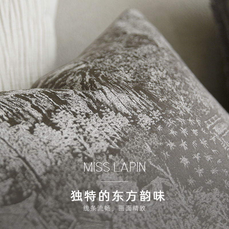 澜品山中来信创意中式抱枕 客厅灰咖靠枕沙发床头靠包靠垫套