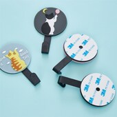 卡通猫咪不锈钢挂钩钥匙壁挂浴室厨房门后粘钩免打孔粘贴钩挂衣架